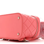 Crumpled Calfskin PVC Quilted Backpack Pink