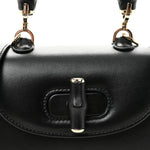 Boarded Dyana Lux Calfskin Mini Bamboo 1947 Top Handle Bag Black