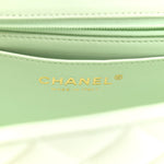 Lambskin Quilted Mini Rectangular Flap Light Green