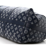 Calfskin Shadow Monogram Keepall Bandouliere 50 Ink Blue White