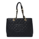 Caviar Quilted Grand Shopping Tote GST Black