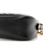 Calfskin Matelasse Small GG Marmont Chain Shoulder Bag Black