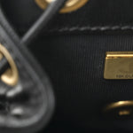 Lambskin Quilted Logo Mini Backpack Black