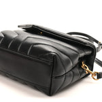 Calfskin Y Quilted Monogram Toy Loulou Crossbody Bag Black