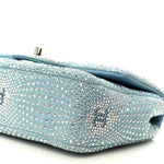 Denim Strass Evening Flap Bag Blue