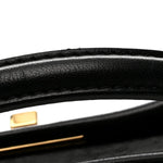 Shearling Nappa Macro FF 1974 Mini Peekaboo Iconic Satchel Tobacco Black