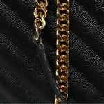 Grain De Poudre Matelasse Chevron Monogram Shopping Bag Black