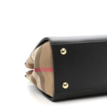 Calfskin Mega Check Small Banwell Tote Black