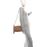 Pebbled Calfskin Medium Soho Flap Crossbody Camelia