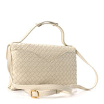 Nappa Intrecciato Knot Lock Top Handle Crossbody Bag Sea Salt