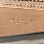 Calfskin Crocodile Embossed Knuckle Flat Clutch Black