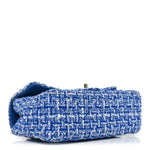 Tweed Quilted Mini Rectangular Flap Blue White