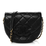 Caviar Quilted Small Messenger Flap Black