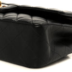Lambskin Quilted Medium Double Flap Black