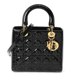 Patent Cannage Medium Lady Dior Black