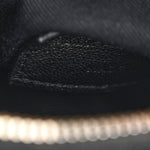 Sheepskin Matelasse Chevron Monogram College Chain Wallet Black
