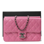 Lambskin Quilted Medium Crossing Times Flap Pink