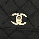 Caviar Quilted Mini Coco Handle Flap Black
