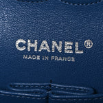 Denim Bleached Chain Medium Double Flap Blue