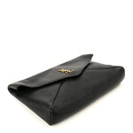 Grained Lambskin Cassandre Envelope Pouch Black