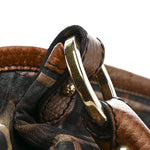 Zucca Calfskin Crocodile Embossed Large Chef Shopper Tote Tobacco