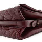 Goatskin Quilted Large City Rock Flap Burgundy