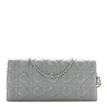 Lambskin Cannage Lady Dior Convertible Clutch Grey