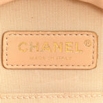 Glazed Calfskin Round As Earth Evening Bag Beige