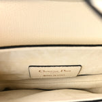 Grained Calfskin Mini Saddle Bag White