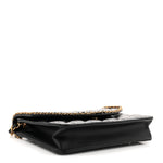 Patent Quilted Chain Around Heart Flap Black