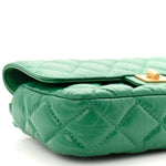 Aged Calfskin Quilted Reissue 2.55 Phone Holder With Chain Green