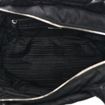Re-Nylon Nappa Triangle Quilted Padded Medium Double Handled Zip Tote Black