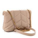Lambskin Quilted Toy Loulou Puffer Monogram Chain Satchel Dark Beige