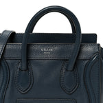 Drummed Calfskin Nano Luggage Navy Blue