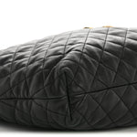 Lambskin Quilted Maxi Icare Shopping Tote Black
