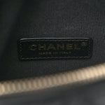 Shiny Crumpled Lambskin Quilted Medium Preppy Pocket Camera Case Black