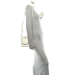Spazzolato Triangle Small Double Handle Crossbody Tote White
