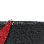 Dollar Calfskin Soho Wallet On Chain Blue Hibiscus Red Mystic White
