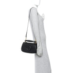 Arabella Calfskin Medium Blondie Top Handle Bag  Black
