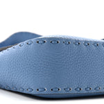 Cuoio Roma Sellerissima Nappa Sintetica Tape Stitch Baguette Placca Placca Argento Blue