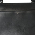 Grained Calfskin Edge Shoulder Bag Black