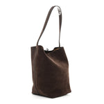 Suede Calfskin Medium N/S Park Tote Wood Brown
