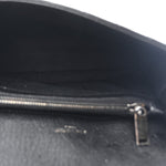 Sheepskin Matelasse Chevron Monogram Medium College Bag Black