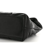 Lambskin Quilted Monogram Monochrome Small Loulou Puffer Chain Satchel Black