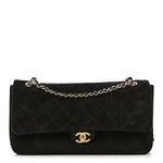 Suede Calfskin Small Souplissimo Maxi Flap Black