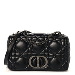 Calfskin Macrocannage Large Caro Bag Black