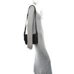 Grained Calfskin Saddle Messenger Bag Black