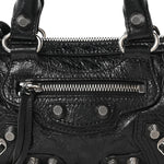 Agneau Arena Crystal Neo Nano Cagole Handbag Black