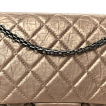 Metallic Aged Calfskin Quilted 2.55 Reissue 227 Flap Dark Gold