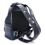 Calfskin Visetos Floral Leopard Klassik Small Stark Backpack Blue Black